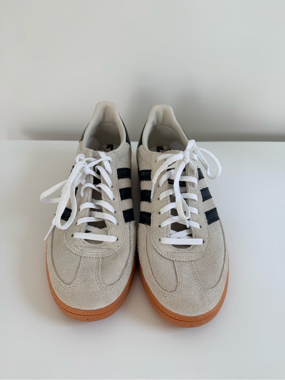 New adidas Beige Suede Spezial Sneakers with Black Stripes Women’s Size 9.5